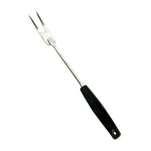 Vintage Foley Meat Carving Fork Chrome Plated Steel Nylon Black Handle USA